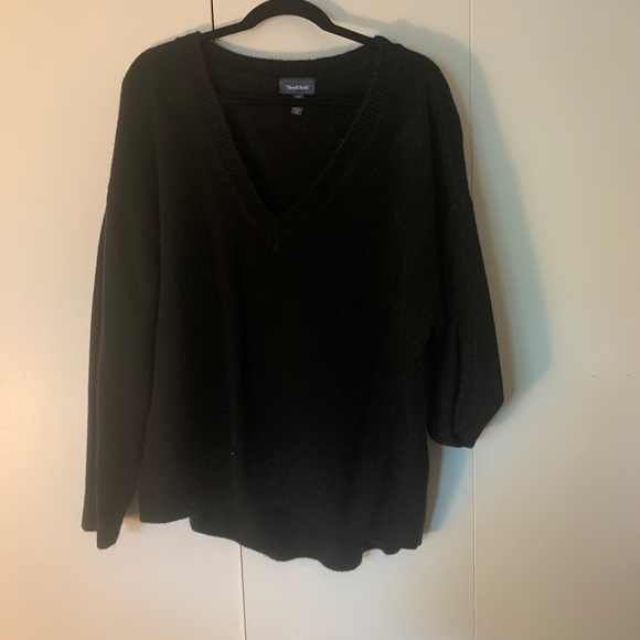 Modcloth Black V-Neck Sweater 1X - Picture 2 of 6